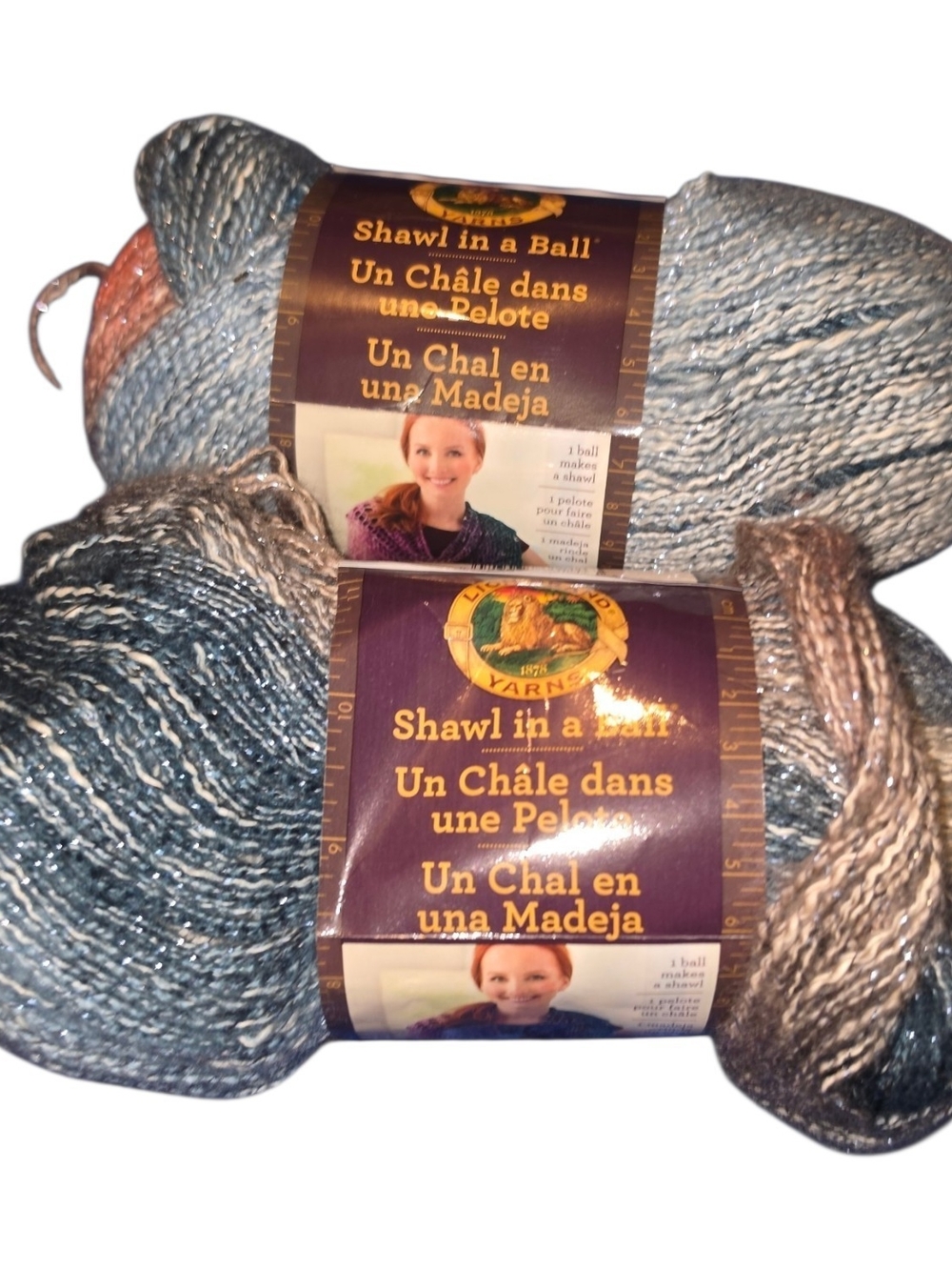 Lion Brand Shawl in a Ball Moonstone 828 Yarn Lot of 2 Discontinued HTF